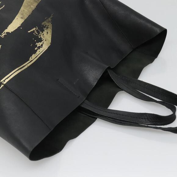 CELINE Mustang Print Vertical Cabas Tote Bag Leather Black Gold - Picture 6 of 12